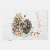 Dachshund Dog Mam Floral Theedoek (Horizontaal)