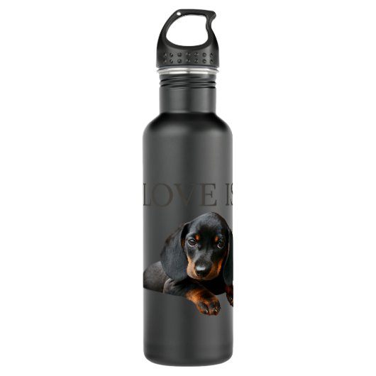 Dachshund Dog mam Pap Mannen Vrouwen Kind Gift Dox Waterfles (Voorkant)