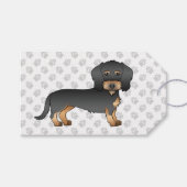Dachshund-dog met zwarte draad en tan-draad, met p cadeaulabel (Voorkant (Horizontaal))