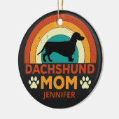  Dachshund Dog Mom Sunset gepersonaliseerd Keramisch Ornament (Links)