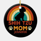  Dachshund Dog Mom Sunset gepersonaliseerd Keramisch Ornament (Achterkant)