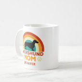 Dachshund Dog Mom Sunset gepersonaliseerd Koffiemok (Voorkant links)