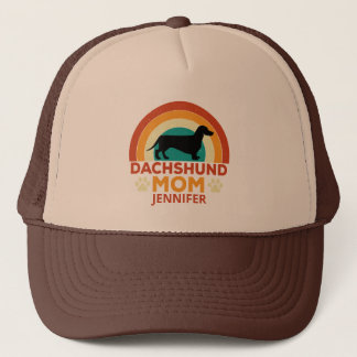 Dachshund Dog Mom Sunset gepersonaliseerd Trucker Pet