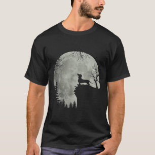 Dachshund Dog Moon Howl in Forest Halloween Dog da T-shirt