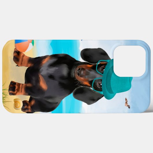 Dachshund Dog op strand Case-Mate iPhone Case (Achterkant (horizontaal))