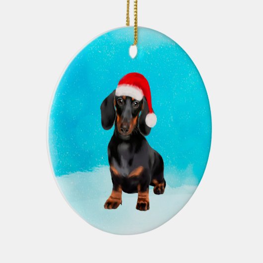 Dachshund Dog Op Strand Kerst Pet Keramisch Ornament (Rechts)