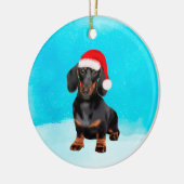 Dachshund Dog Op Strand Kerst Pet Keramisch Ornament (Links)