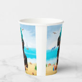 Dachshund Dog op strand Papieren Bekers (Rechts)
