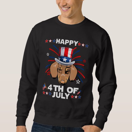 Dachshund Dog Patriotic American 4th Of July Dogs Trui (Voorkant)