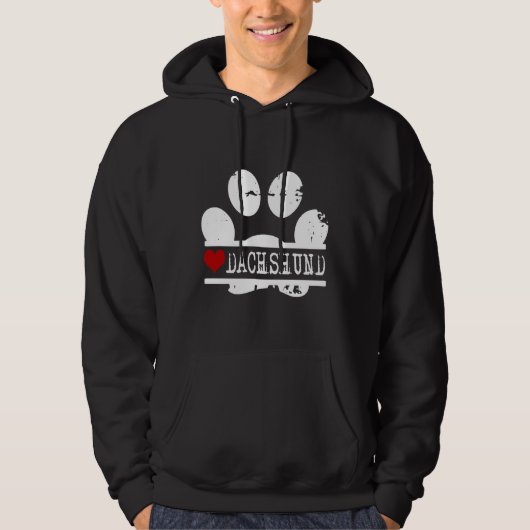 Dachshund Dog Paw Print Hoodie (Voorkant)