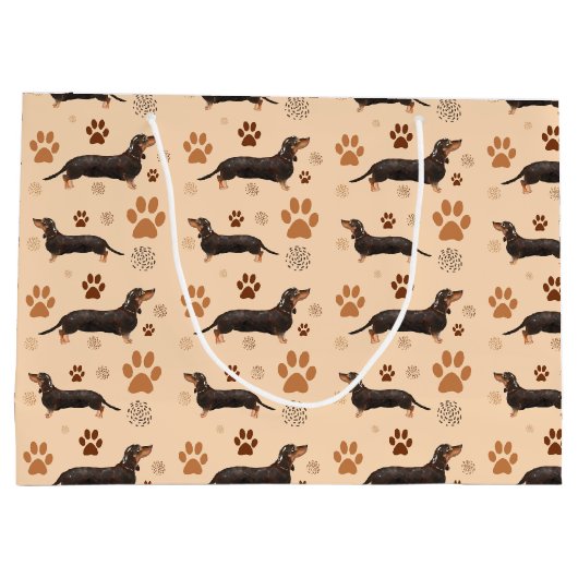 Dachshund Dog Paws Gift Bag Groot Cadeauzakje (Achterkant)