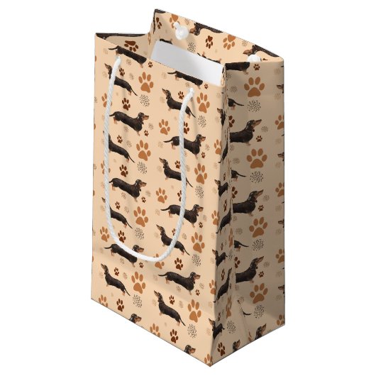 Dachshund Dog Paws Gift Bag Klein Cadeauzakje (Voorkant Gekanteld)