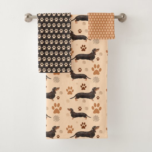 Dachshund Dog Paws Towel Bad Handdoek (Insitu)