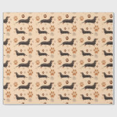 Dachshund Dog Paws Wrapping Paper Cadeaupapier (Vlak)
