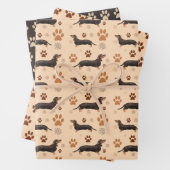 Dachshund Dog Paws Wrapping Paper Set van 3 (In situ)