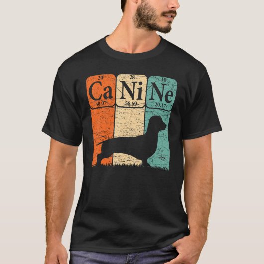 Dachshund Dog Periodic Table Elements Dog Canine T-shirt (Voorkant)