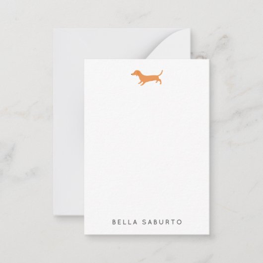 Dachshund Dog Personal Flat Note Card Notitiekaartje (Voorkant)
