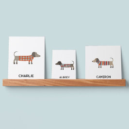 Dachshund Dog Personalized Afbeelding Ledge Fotoplankje