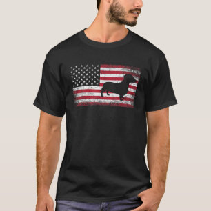 Dachshund Dog Pet 4 juli Gift American Flag U T-shirt