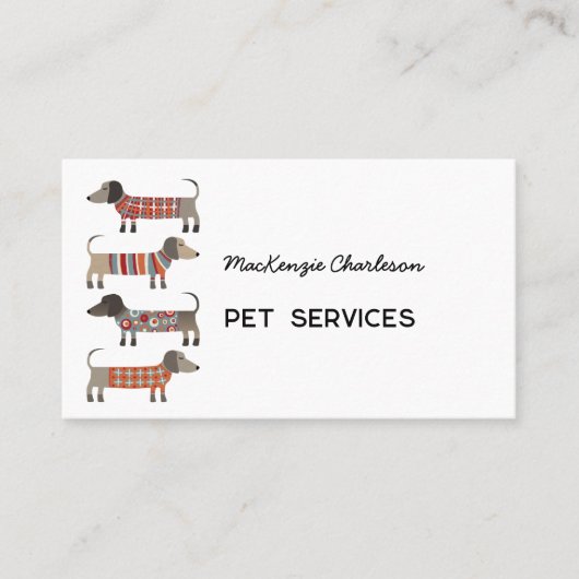 Dachshund Dog Pet Services QR-code Visitekaartje (Voorkant)
