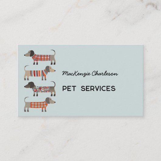 Dachshund Dog Pet Services QR-code Visitekaartje (Voorkant)