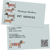 Dachshund Dog Pet Services QR-code Visitekaartje