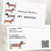 Dachshund Dog Pet Services QR-code Visitekaartje