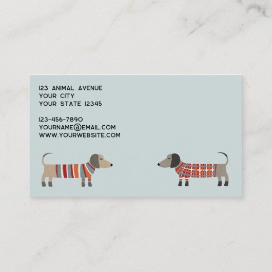 Dachshund Dog Pet Services Visitekaartje (Achterkant)