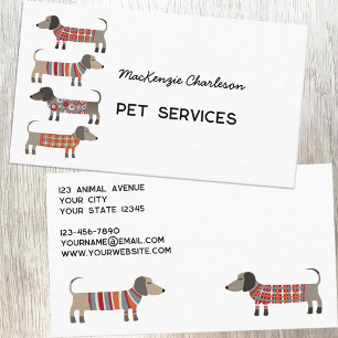 Dachshund Dog Pet Services Visitekaartje