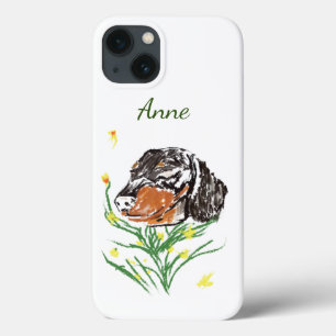 Dachshund Dog, Pets Pattern, Spring Art Case-Mate iPhone Case