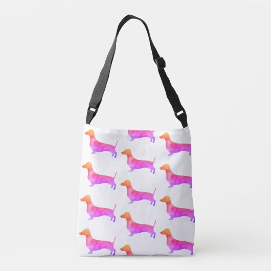 Dachshund Dog Pink Dog Canvas tas (Achterkant)
