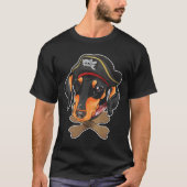 Dachshund Dog Pirate Funny Halloween Costume for m T-shirt (Voorkant)