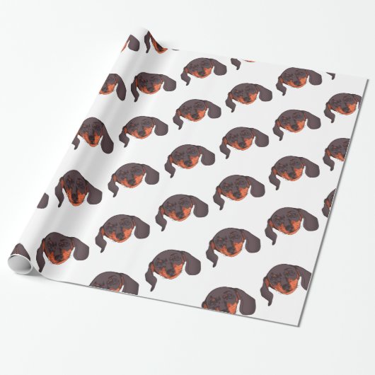 Dachshund dog Portrait Cadeaupapier (Uitgerold)