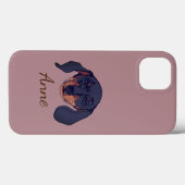 Dachshund dog Portrait Custom Name Case-Mate iPhone Case (Achterkant (horizontaal))