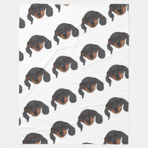 Dachshund dog Portrait Fleece Deken