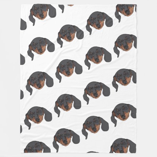 Dachshund dog Portrait Fleece Deken (Voorkant)