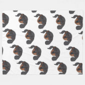 Dachshund dog Portrait Fleece Deken (Voorkant (Horizontaal))