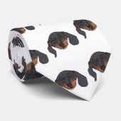 Dachshund dog Portrait Stropdas (Opgerold)