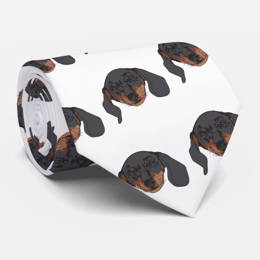 Dachshund dog Portrait Stropdas (Opgerold)