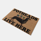 Dachshund Dog Potheads Live Here Mat, Plant Deurmat (Schuin)