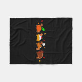 Dachshund Dog Pumpkin E Turkey Thanksgiving  Fleece Deken (Voorkant (Horizontaal))