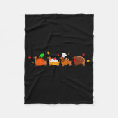 Dachshund Dog Pumpkin E Turkey Thanksgiving  Fleece Deken (Voorkant)