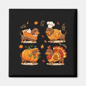 Dachshund Dog Pumpkin E Turkey Thanksgiving Men Wo Magneet (Voorkant)