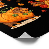 Dachshund Dog Pumpkin E Turkey Thanksgiving Men Wo Poster (Hoek)