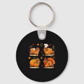 Dachshund Dog Pumpkin E Turkey Thanksgiving Men Wo Sleutelhanger (Voorkant)