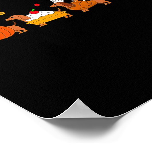 Dachshund Dog Pumpkin E Turkey Thanksgiving Poster (Hoek)