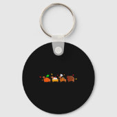 Dachshund Dog Pumpkin E Turkey Thanksgiving Sleutelhanger (Voorkant)