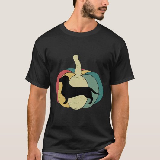Dachshund Dog Pumpkin Retro Christian Halloween Da T-shirt (Voorkant)