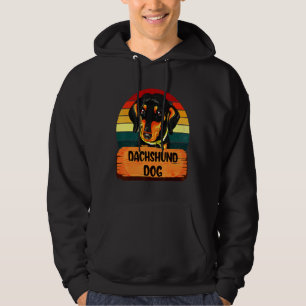 Dachshund Dog Retro-kleuren Hoodie