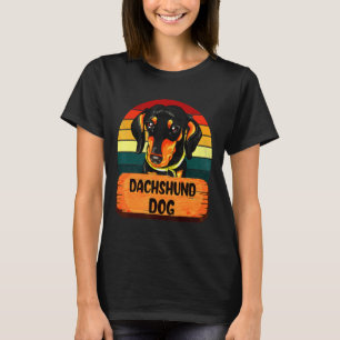 Dachshund Dog Retro-kleuren T-shirt